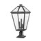 Z-Lite Talbot 3 Light Outdoor Pier Mounted Fixture, Black & Clear Beveled 579PHXLR-533PM-BK - alternate 1